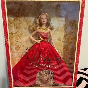 2014 Holiday Barbie Doll in Red Dress